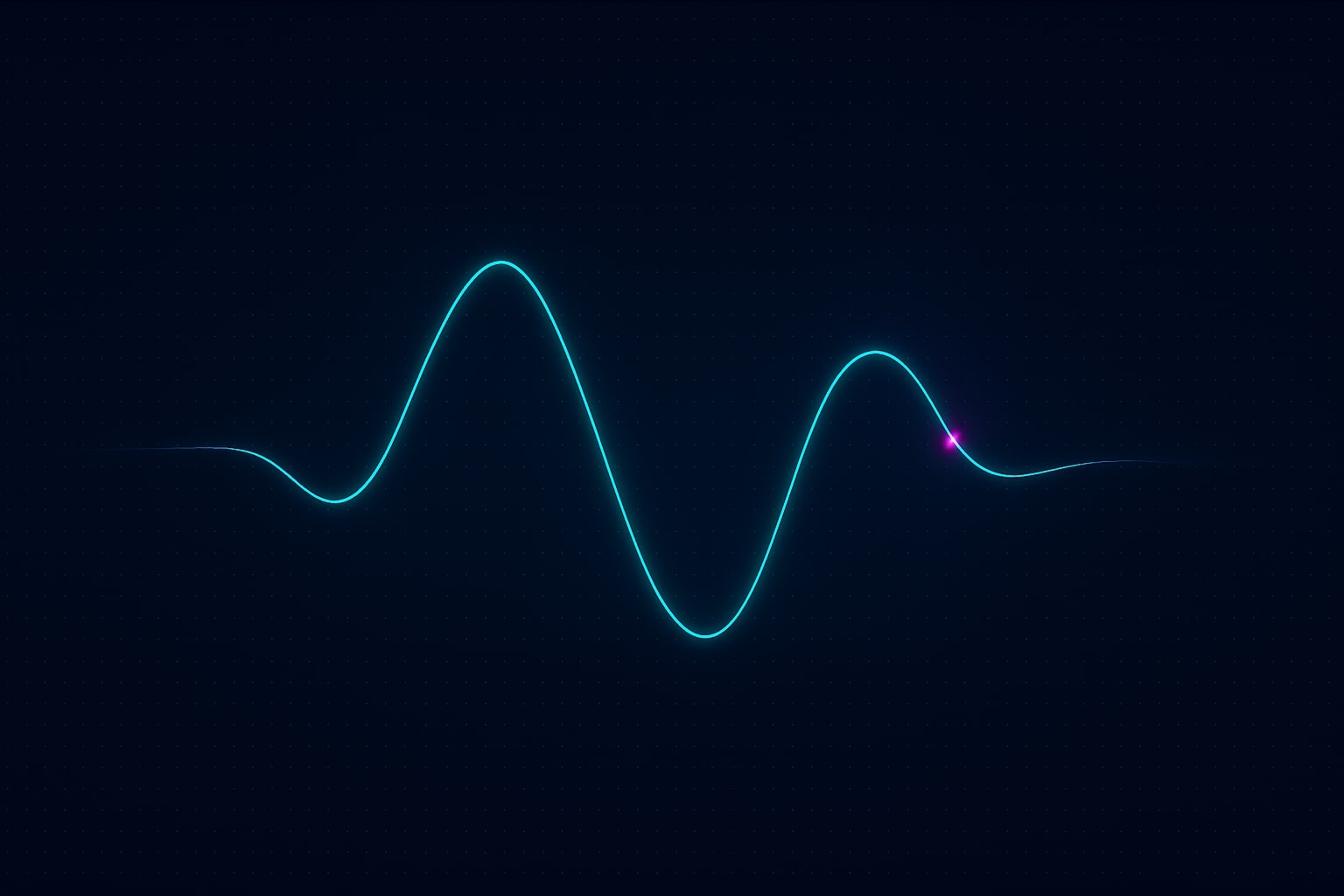 Abstract neon waves suggesting AI and quantum themes